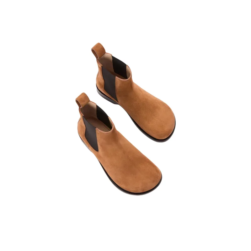 LOEWE Campo Short Chelsea Boots 3cm Men's Brown-3