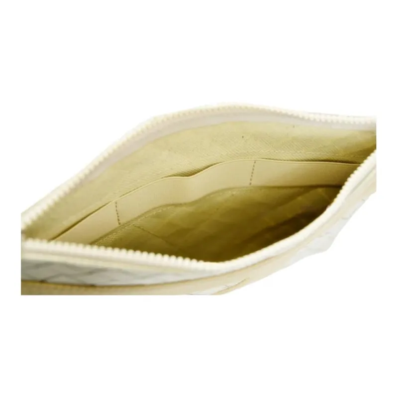 Bottega Veneta Intrecciato Cotton With Polyurethane Clutch Men's Beige-4