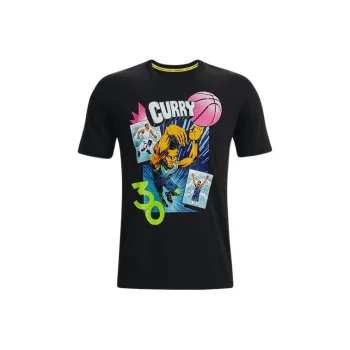 Under Armour Men's Curry Comic Book Short Sleeve T shirt Black