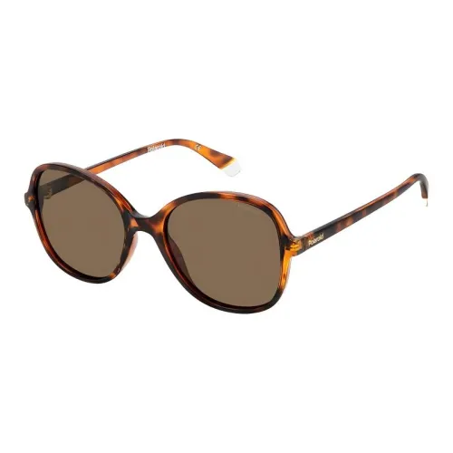 Polaroid Plastic Square Sunglasses Women's Brown