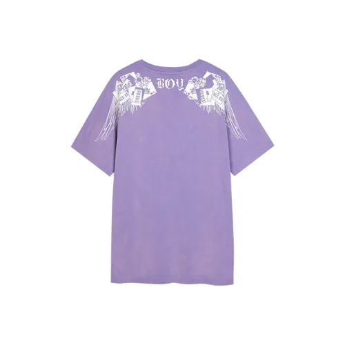 Boy London Crew Neck Fitted Straight Short Sleeved T Shirt Unisex Purple