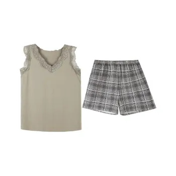 Kerener Pajama Set Women's Gray Coffee