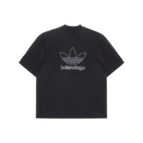 Balenciaga x Adidas T Shirt Men's Black Loose Fit Style