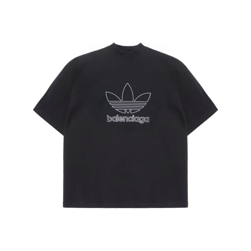 Balenciaga x Adidas T Shirt Men's Black Loose Fit Style-0
