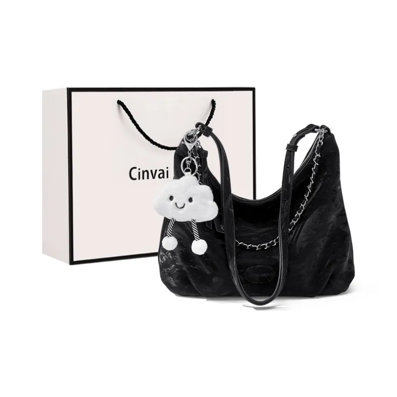 CinvaiKrose Synthetic Leather Tote Shoulder Bag Crossbody Bag Small Size Women's Ecru/Green/Black-9