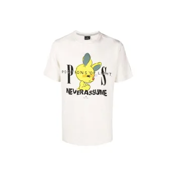 Paul Smith Men's Cartoon Graphic Letter Print T Shirt 'Beige Gray'