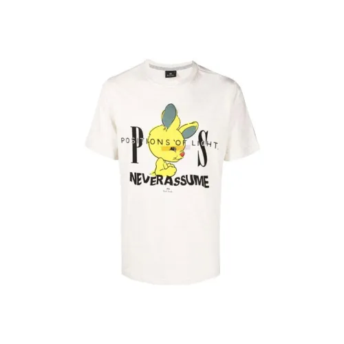 Paul Smith Men's Cartoon Graphic Letter Print T Shirt 'Beige Gray'