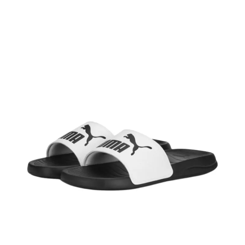 PUMA Popcat 20 EVA Slip Resistant Abrasion Resistant Slide Slippers Unisex White Black-1