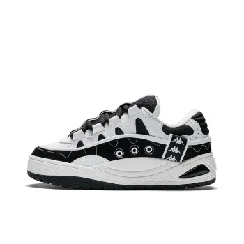 Kappa Anti-Slip Wear-Resistant Low-Top Skateboard Shoes Unisex White Black