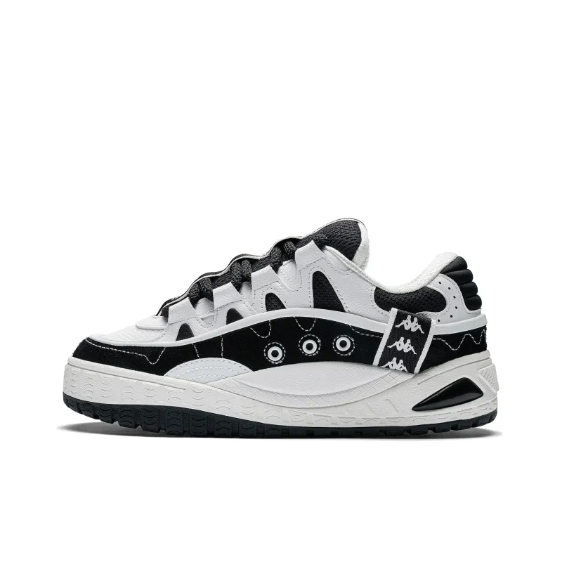 Kappa Anti-Slip Wear-Resistant Low-Top Skateboard Shoes Unisex White Black-0