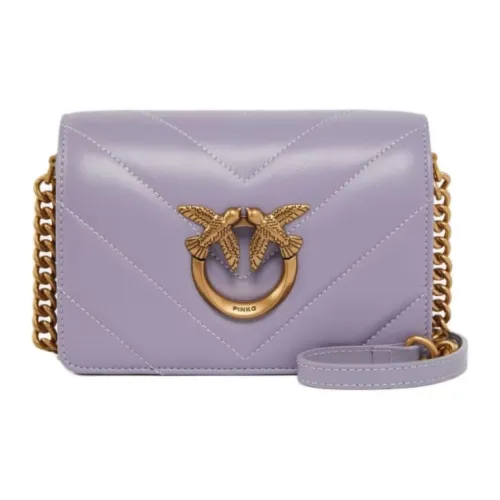 PINKO Click Series Sheepskin Shoulder Bag Large Size Women's Light Purple