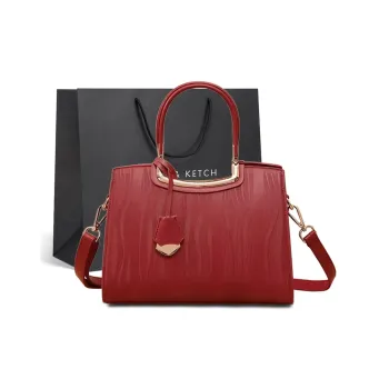 CLEVER& KETCH PU Handbag Tote Shoulder Bag Crossbody Bag Regular Women's Red/Black