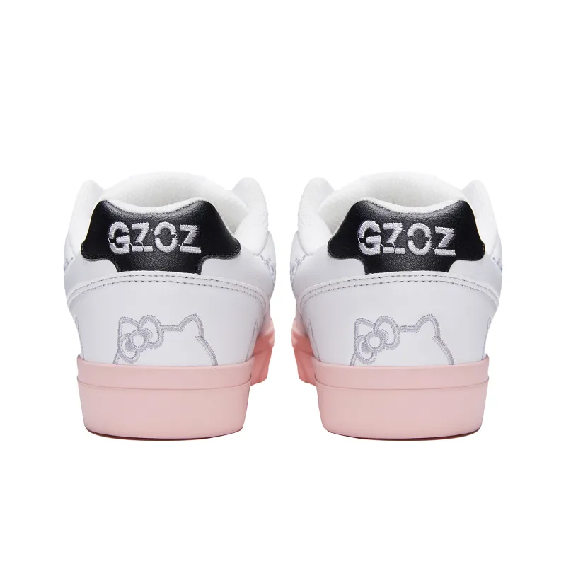 GZOZ Coverage Cushioning Abrasion Resistant Low Top Skateboard Shoes Women's White Pink Black-4