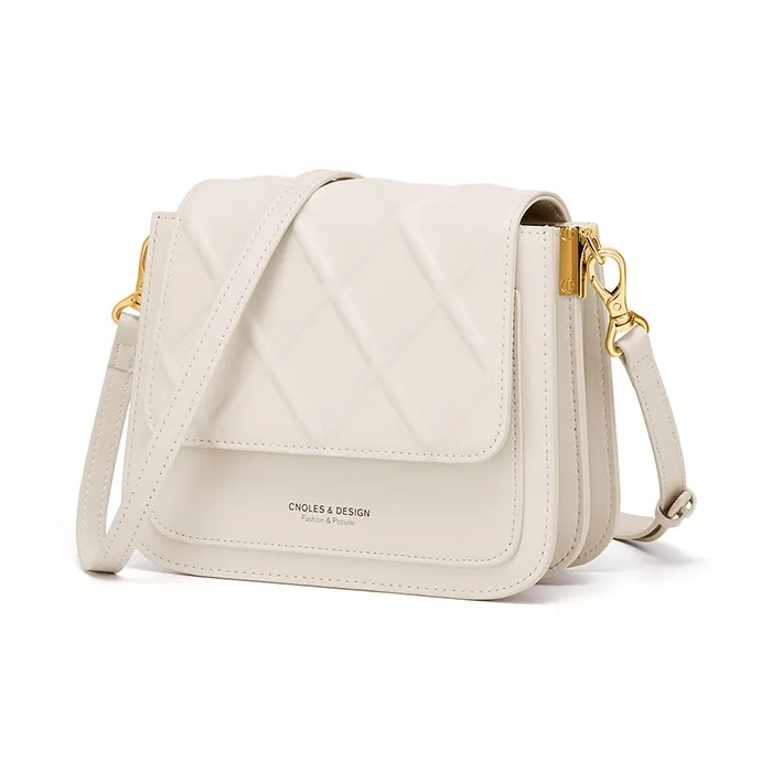 CNOLES Cow Leather Crossbody Bags Shoulder Bags Women's Fashion Blue White-19