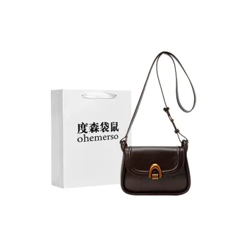 Dusen Kangaroo PU Crossbody Bag Women's Ecru/Burgundy/Black/Coffee