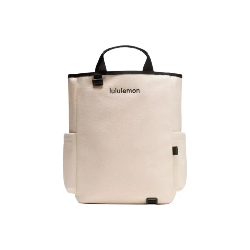 Lululemon Cotton Ball Racket Bag Backpack Handbag Unisex Natural & Black-2