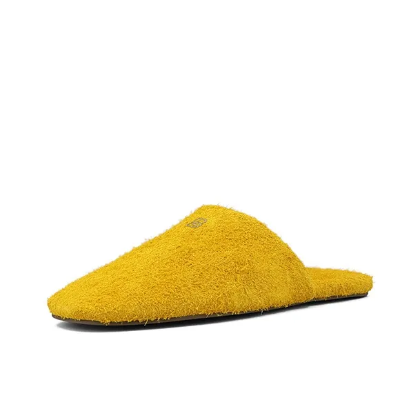 ZSBELLA Rubber Sole Leather Patchwork Abrasion Resistant Slip Resistant Wrap toe Slippers Women's-5