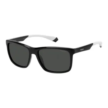Polaroid Resin Irregular Shape Sunglasses Men's Black