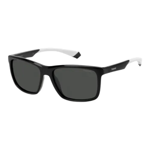Polaroid Resin Irregular Shape Sunglasses Men's Black