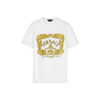 VERSACE SEASHELL BAROQUE T-Shirts Men White