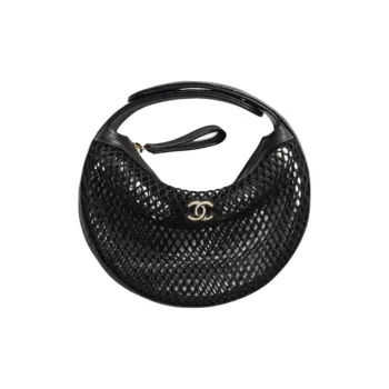 CHANEL Fishnet Handbag Unisex Black