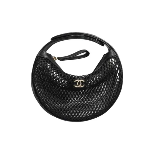 CHANEL Fishnet Handbag Unisex Black