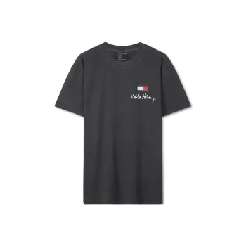 Keith Haring X Tommy Hilfiger TOMMY JEANS X Keith Haring Co branded Series T Shirts Unisex Black Gray Color BDS