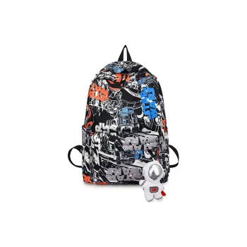 URBAN FOREST Oxford Backpack Unisex Black/Orange/Green