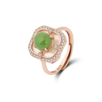 JIAHAOJADE Hetian Jade Rings Jasper Women's