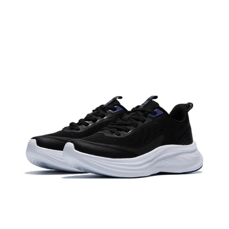 QIAODAN Cushioned Wear Resistant Breathable Low Top Casual Running Shoes Women's Black-1
