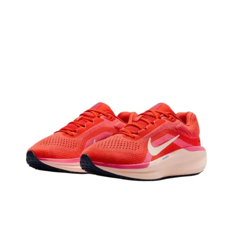 Nike Winflo 11 Cushioning Breathable Low Top Running Shoes Women's Red-2