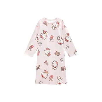 GUKOO x Hello Kitty Sanrio Series Nightgown Women's Cherry Blossom Pink