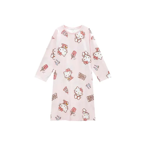 GUKOO x Hello Kitty Sanrio Series Nightgown Women's Cherry Blossom Pink