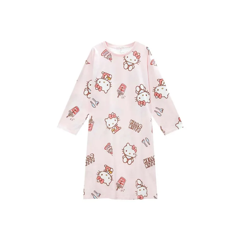 GUKOO x Hello Kitty Sanrio Series Nightgown Women's Cherry Blossom Pink-0