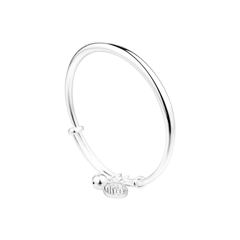 LIUXIN 999 Fine Silver Bangles Women's-0