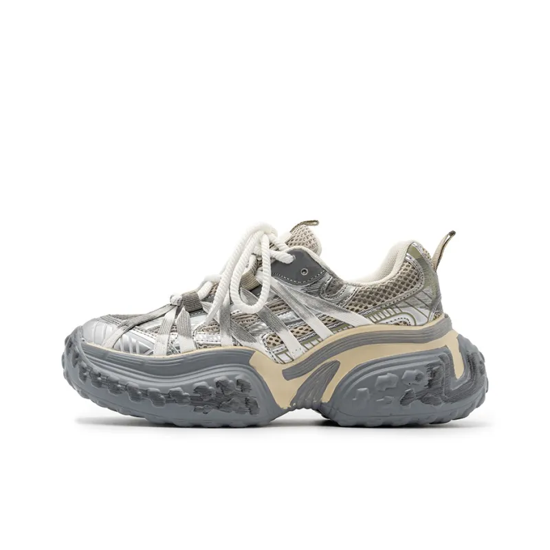 Snow Know The Answer SKTA Anti Slip And Wear Resistant Lightweight Low Top Chunky Sneakers Unisex-12