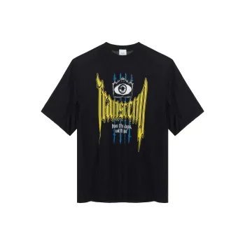 Burberry Slogan Print Perforated T Shirt