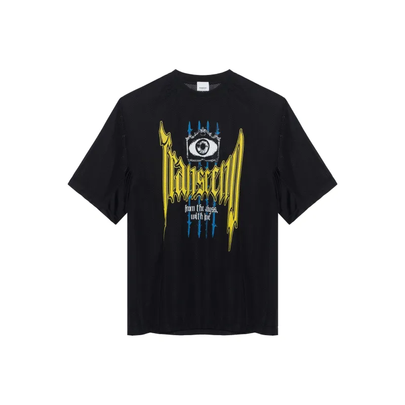Burberry Slogan Print Perforated T Shirt-0