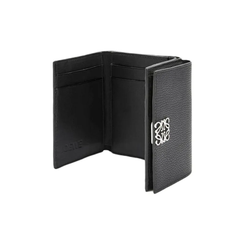 LOEWE Anagram Calfskin Wallet Unisex Black-3