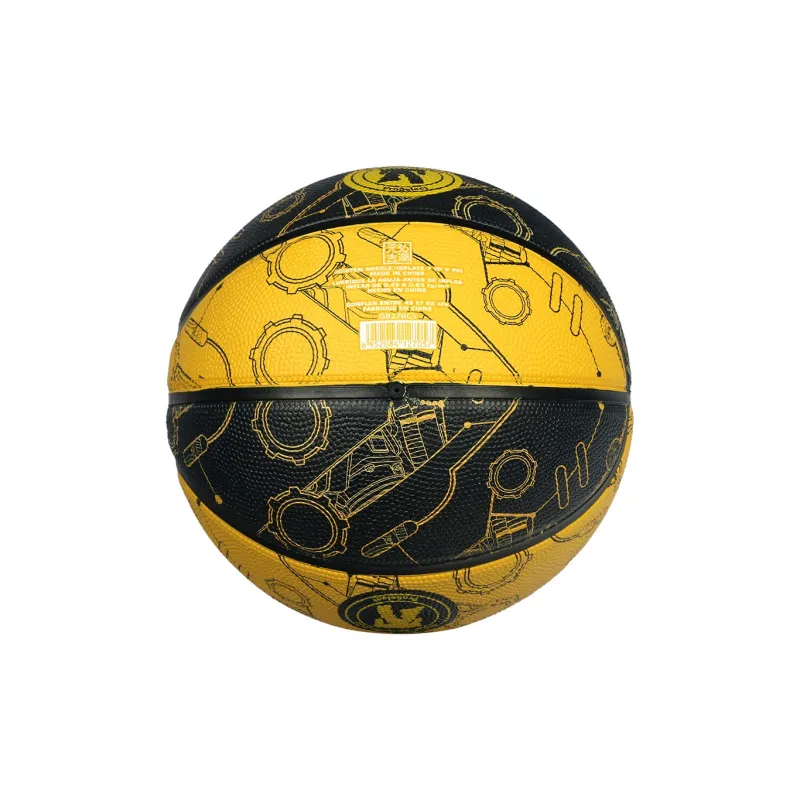 ProSelect Rubber Basketball Black Yellow Size 5 Training Unisex-4