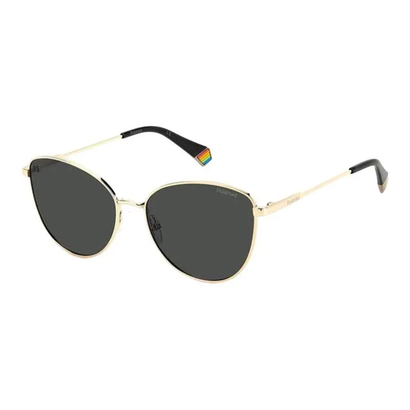 Polaroid Metal Square Sunglasses Women's Gold-0