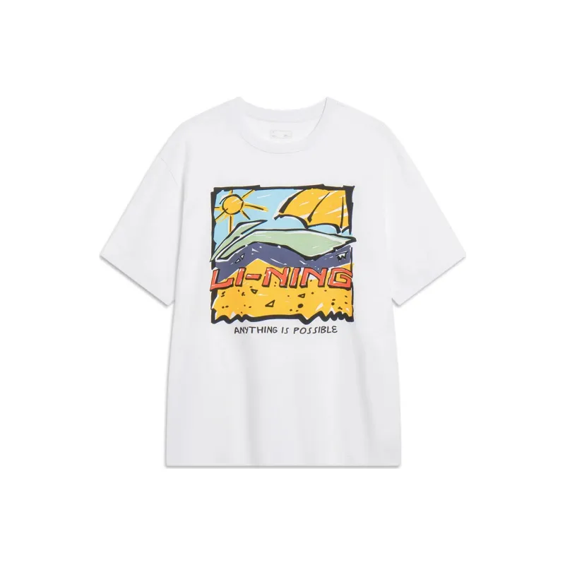 LiNing Sports Life Collection T Shirt Unisex White-0