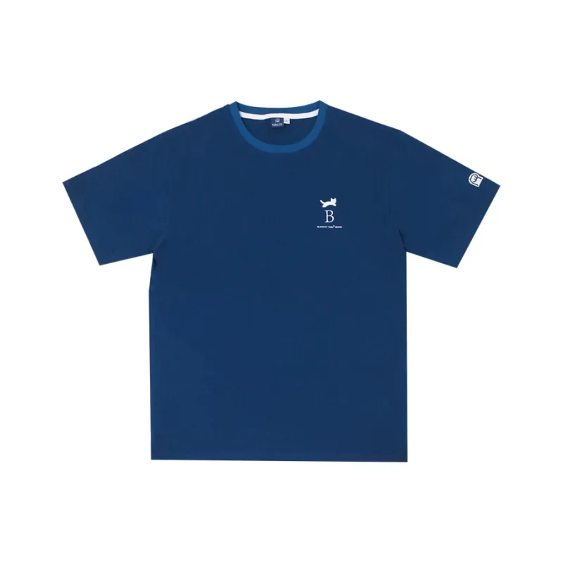 Black Cat Pixel T Shirts Unisex Fjord Blue-0