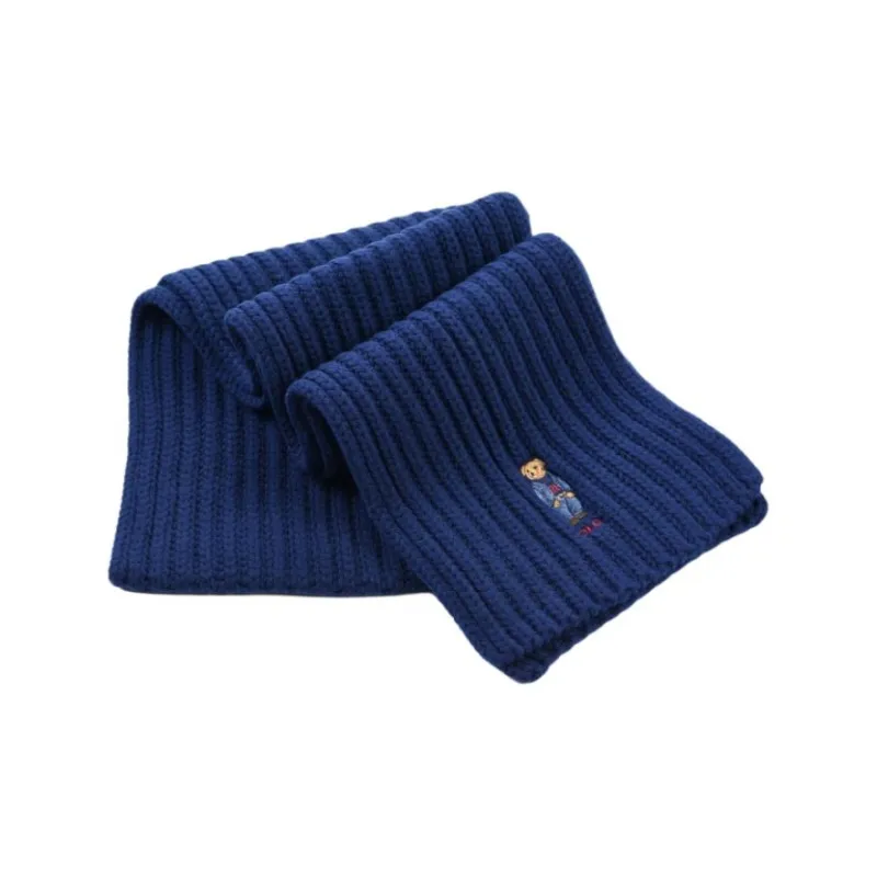 Polo Ralph Lauren Polyester Wool Nylon Knit Scarves Unisex Blue-2