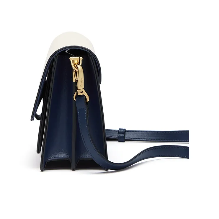 CNOLES Cow Leather Crossbody Bags Shoulder Bags Women's Fashion Blue White-2