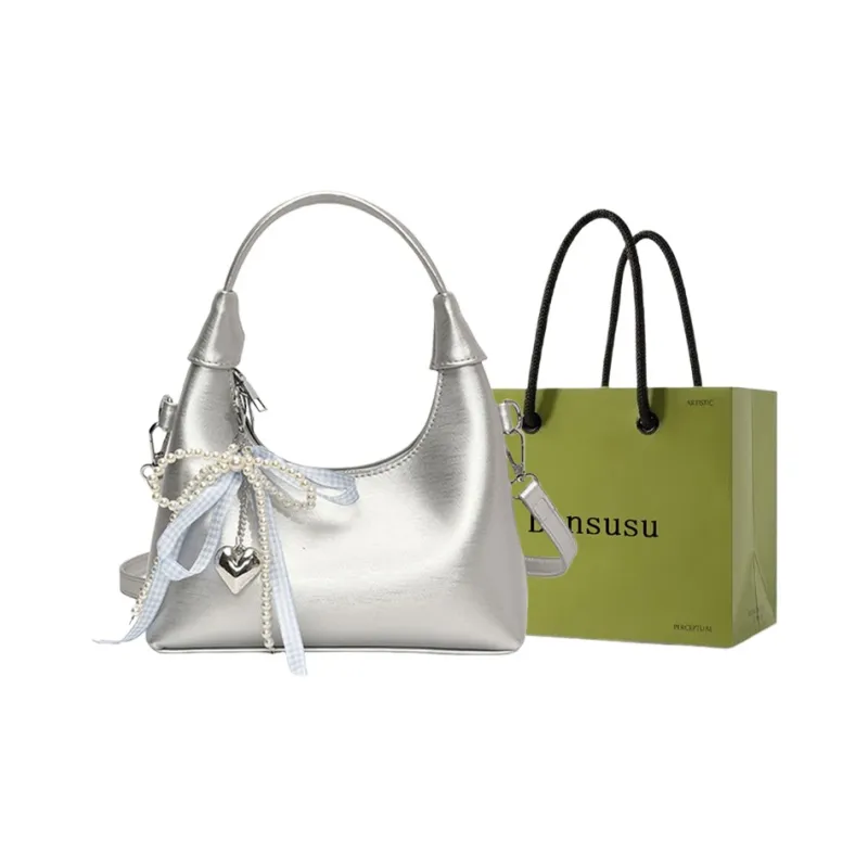 Bansusu PU Shoulder Bag Crossbody Bag Handbag Regular Women's White/Silver/Pink/Black-4