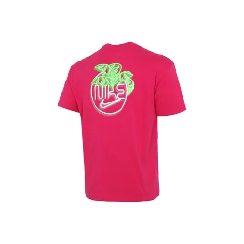 Nike T Shirts Men Raspberry Red