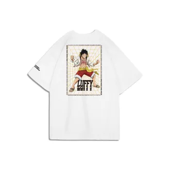 Monster Guardians x HANGHAIWANG,LIANMINGKUAN Crew Neck Loose Fit Straight Short Sleeved T Shirt Unisex White