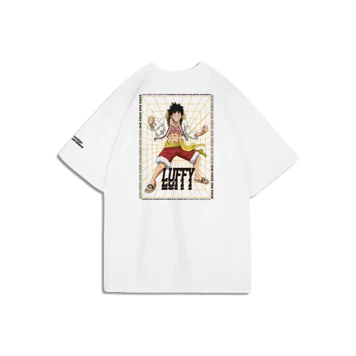 Monster Guardians x HANGHAIWANG,LIANMINGKUAN Crew Neck Loose Fit Straight Short Sleeved T Shirt Unisex White