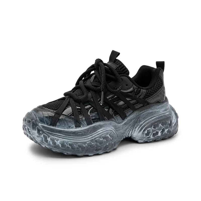 Snow Know The Answer SKTA Anti Slip And Wear Resistant Lightweight Low Top Chunky Sneakers Unisex-1